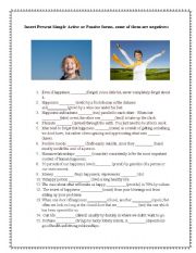 English Worksheet: How happy are you! (Grammar with Entertaining)