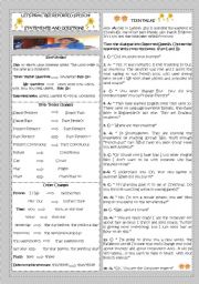 English Worksheet: LETS PRACTISE REPORTED SPEECH! PART II- STATEMENTS AND QUESTIONS