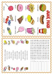 English Worksheet: JUNK FOOD