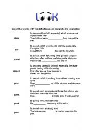 English worksheet: Looking words. Exercises