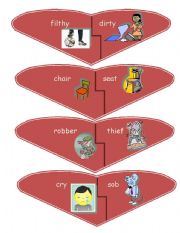 English Worksheet: synonym matching cards 2