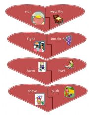 English Worksheet: synonym matching cards