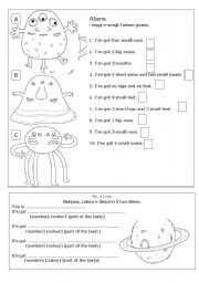 English Worksheet: aliens