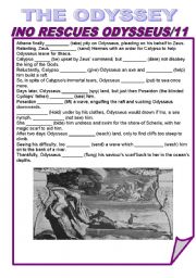 English Worksheet: THE ODYSSEY/INO RESCUES ODYSSEUS/11/SIMPLE PAST