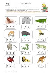 English Worksheet: I Know My Phonics: Ending Sounds 7/12