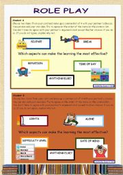 English Worksheet: Role play and writing - LEARNING *** advanced