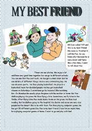 English Worksheet: MY BEST FRIEND ( reading and writing for beginners, young learners)