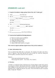 English Worksheet: HAVE GOT ACTIVITIES