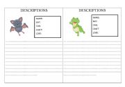 English Worksheet: Animals description