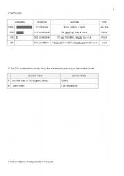 English worksheet: Conditionals lessons