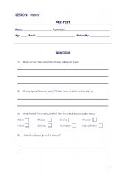 English Worksheet: QUESTIONAIRE ABOUT FILS