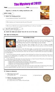 English Worksheet: The mystery of 2012