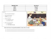 English Worksheet: Introduction to Question Words