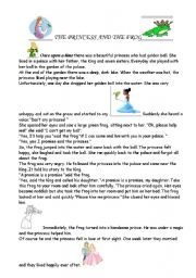 English Worksheet: The Princess and the frog 