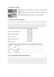 English Worksheet: PERSONAL INFORMATION