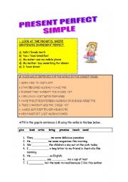 English Worksheet: present perfect simple activities