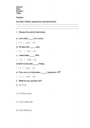 English worksheet: Prepositions and describing 