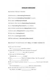 English Worksheet: ING or ED Adjectives