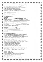 English Worksheet: Mine - Taylor Swift