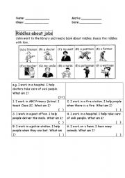 English Worksheet: Riddles about jobs