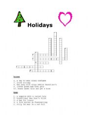 English worksheet: Holidays