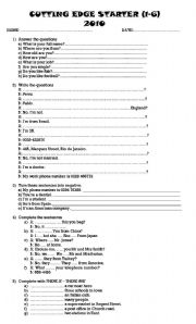 English Worksheet: test starter