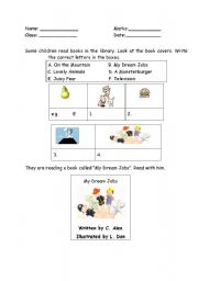 English worksheet: Reading - book cover