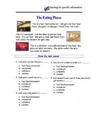 English Worksheet: Reading for specific information