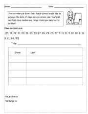 English Worksheet: Stem and leaf plot 