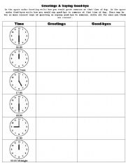 English worksheet: Greeting & Saying Good-bye