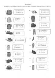 English Worksheet: clothes