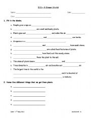 English Worksheet: A Green World