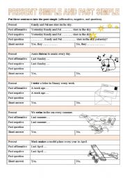 English Worksheet: Simple present and past