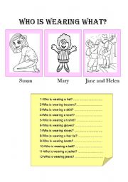 English worksheet: Clothes