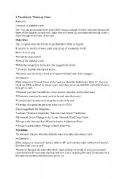 English Worksheet: Activities