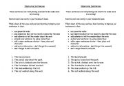 English Worksheet: Varying sentences