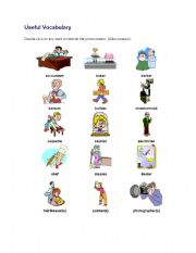 English worksheet: Useful vocab for jobs