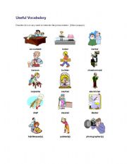 English Worksheet: Useful vocab for jobs