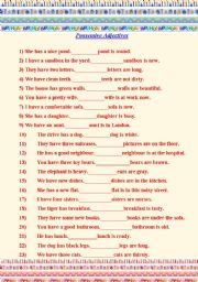 English Worksheet: Possessive Adjectives.