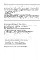 English Worksheet: comprenhension