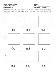 English worksheet: Solfege Handsigns