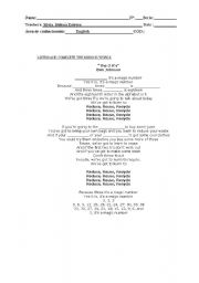 English Worksheet: The 3 Rs song