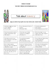English Worksheet: speaking worksheet for 5th grade about family members