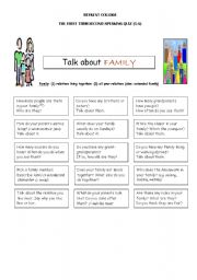 speaking worksheet for 5th grade about family members