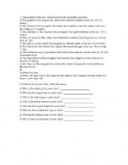 English Worksheet: superlatives