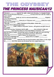 English Worksheet: THE ODYSSEY/THE PRINCESS NAUSICAA/12/SIMPLE PAST