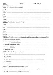 English Worksheet: AN EXAM FOR ELEMENTARY LEVEL