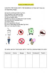 English worksheet: Rules