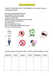 English Worksheet: Rules