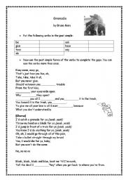 English Worksheet: Grenade by Bruno Mars